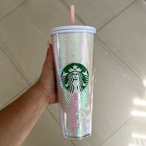 Rare White Sequin Holiday Starbucks Tumbler